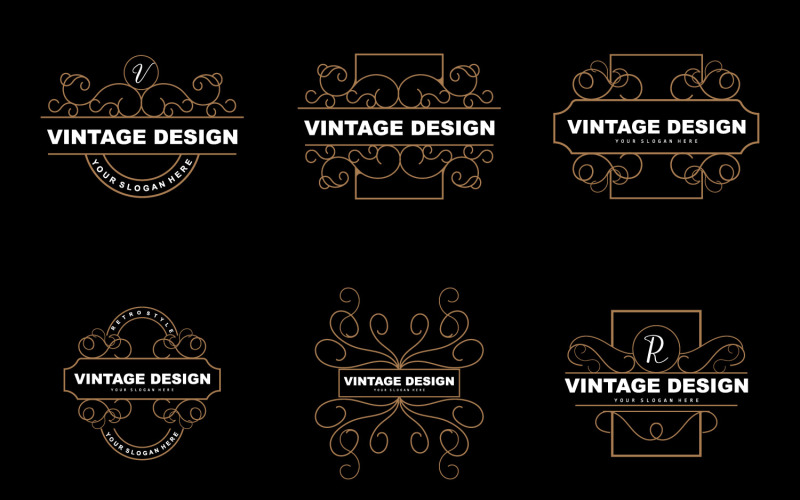 Retro Vintage Design Ornament Logo VectorV5 Logo Template