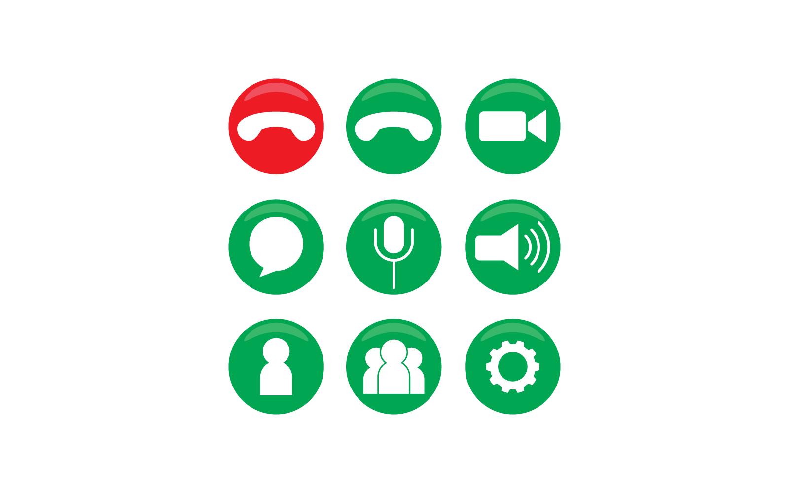 Video call or communication button flat design Logo Template
