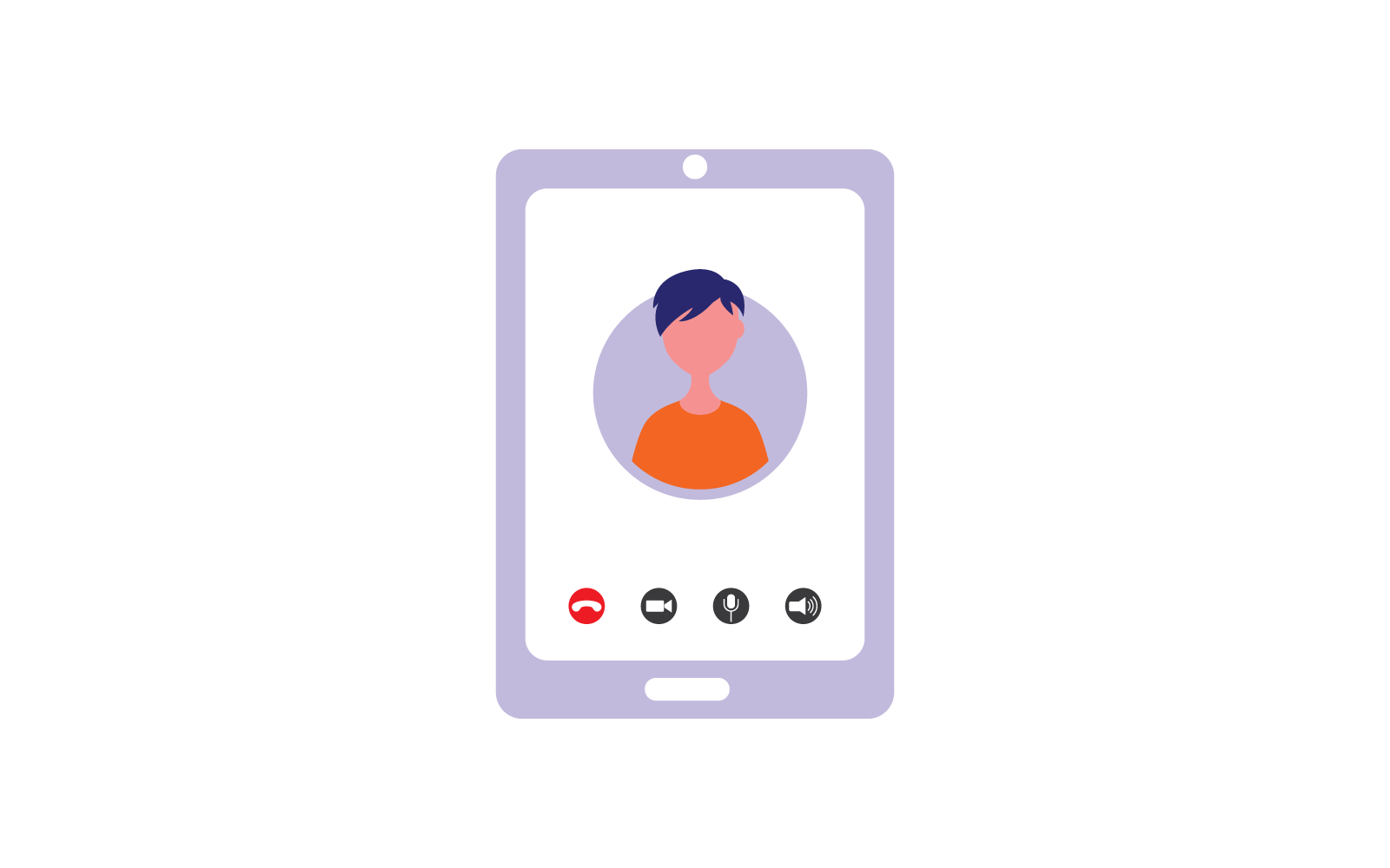 Video conference with character people group illustration flat design