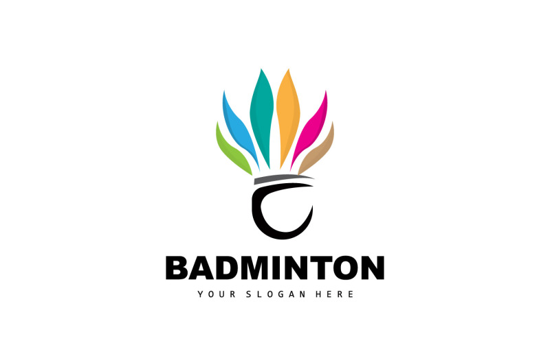 Badminton Logo Simple Badminton Racket DesignV1 Logo Template