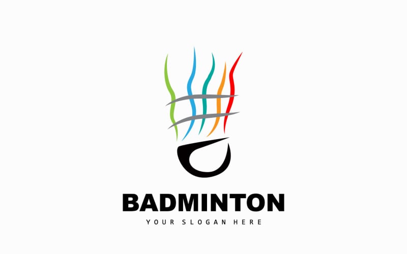 Badminton Logo Simple Badminton Racket DesignV2 Logo Template