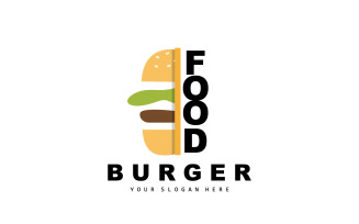 Burger Logo Fast Food Design VectorV5