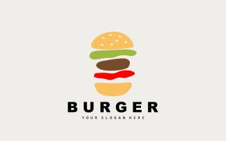 Burger Logo Fast Food Design VectorV6