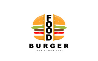 Burger Logo Fast Food Design VectorV8