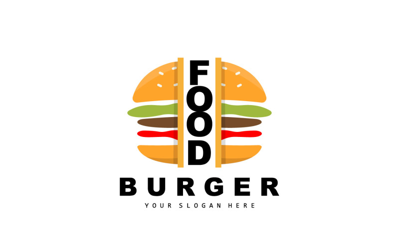 Burger Logo Fast Food Design VectorV8 Logo Template