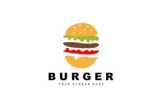 Burger Logo Fast Food Design VectorV9