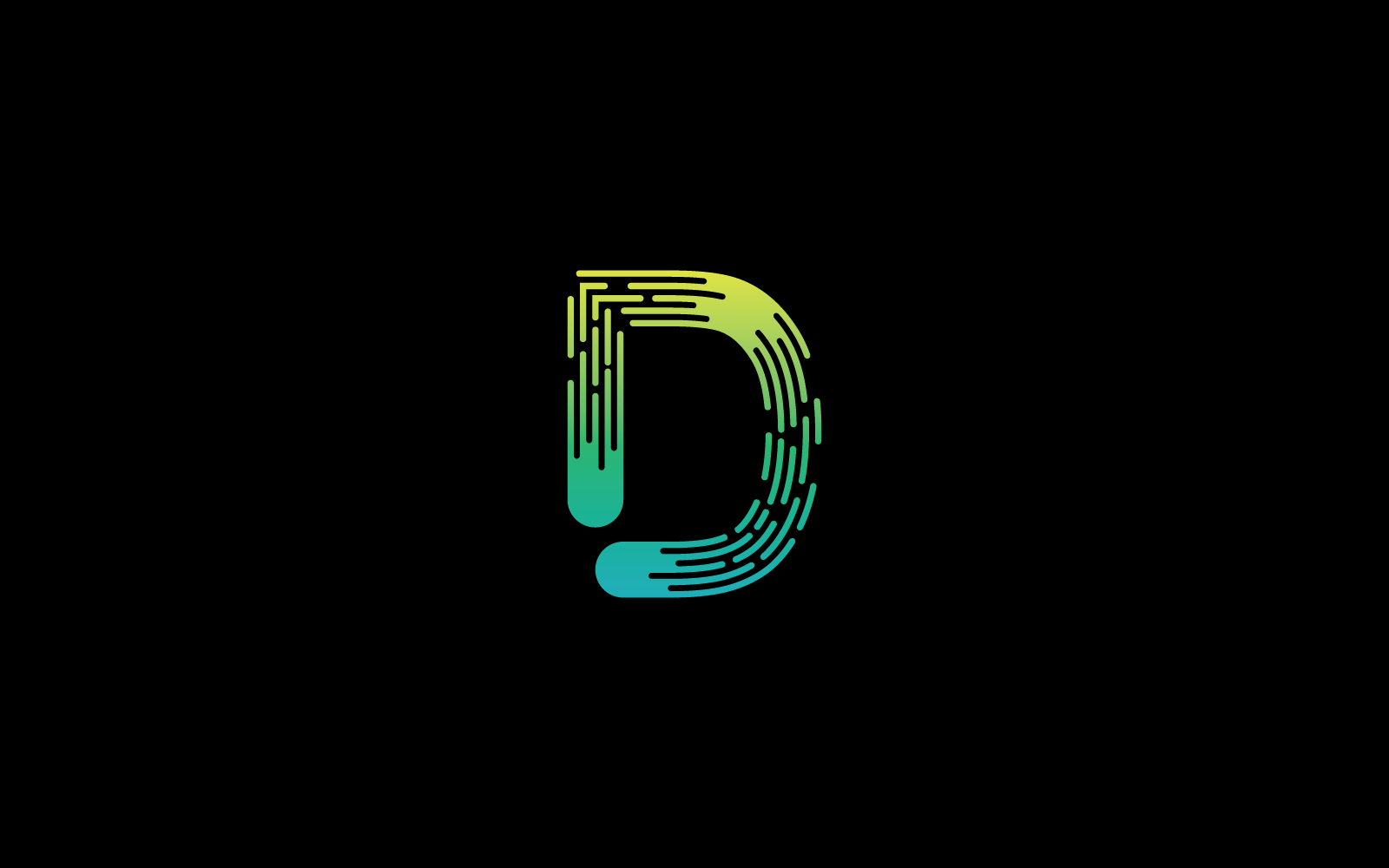 Modern D Initial letter alphabet font logo template