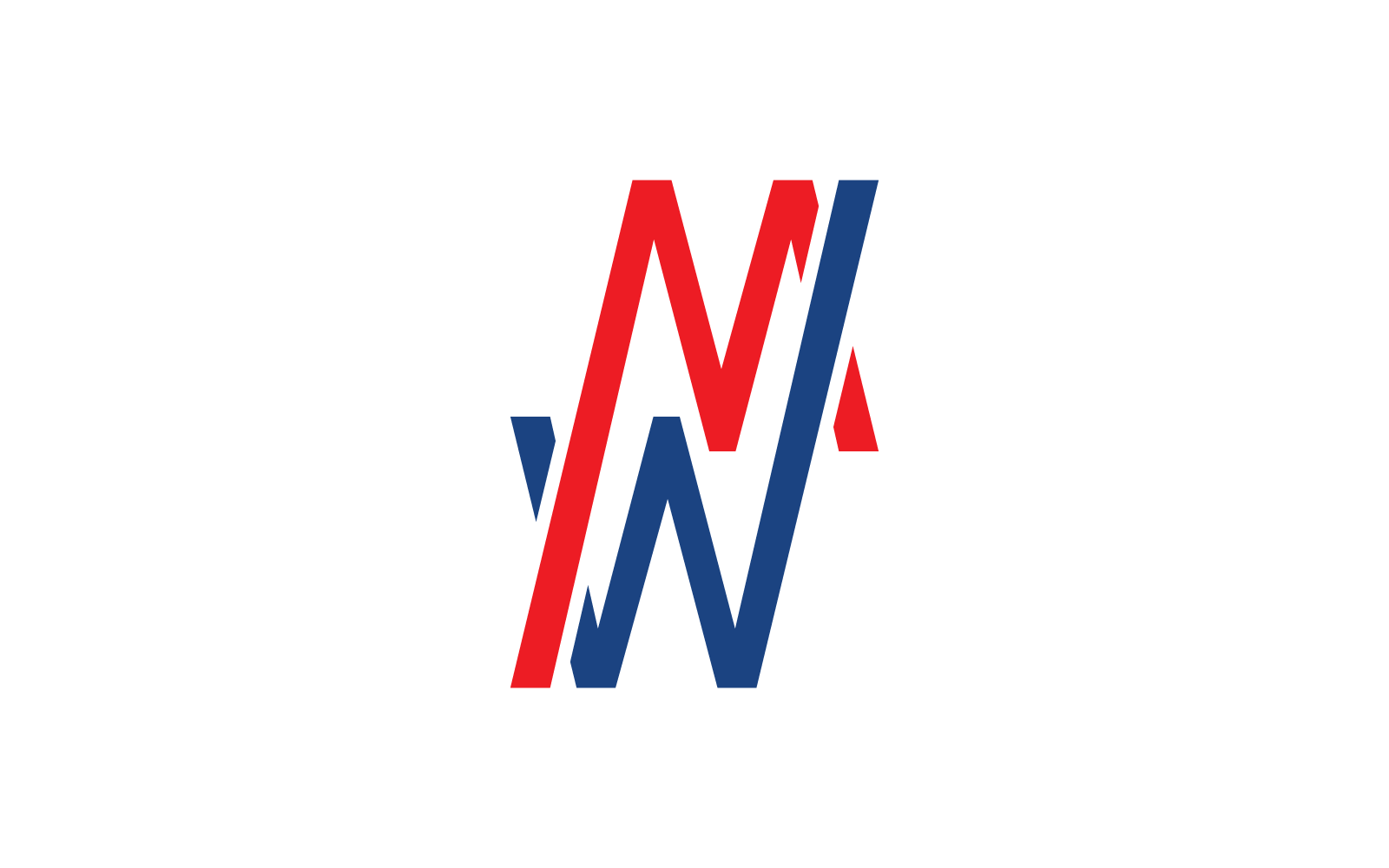 Modern M,W or N Initial letter alphabet font logo vector design