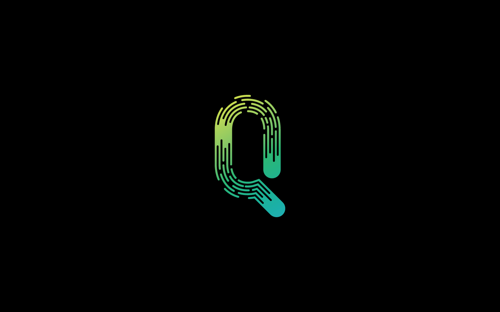 Modern Q Initial letter alphabet font logo template