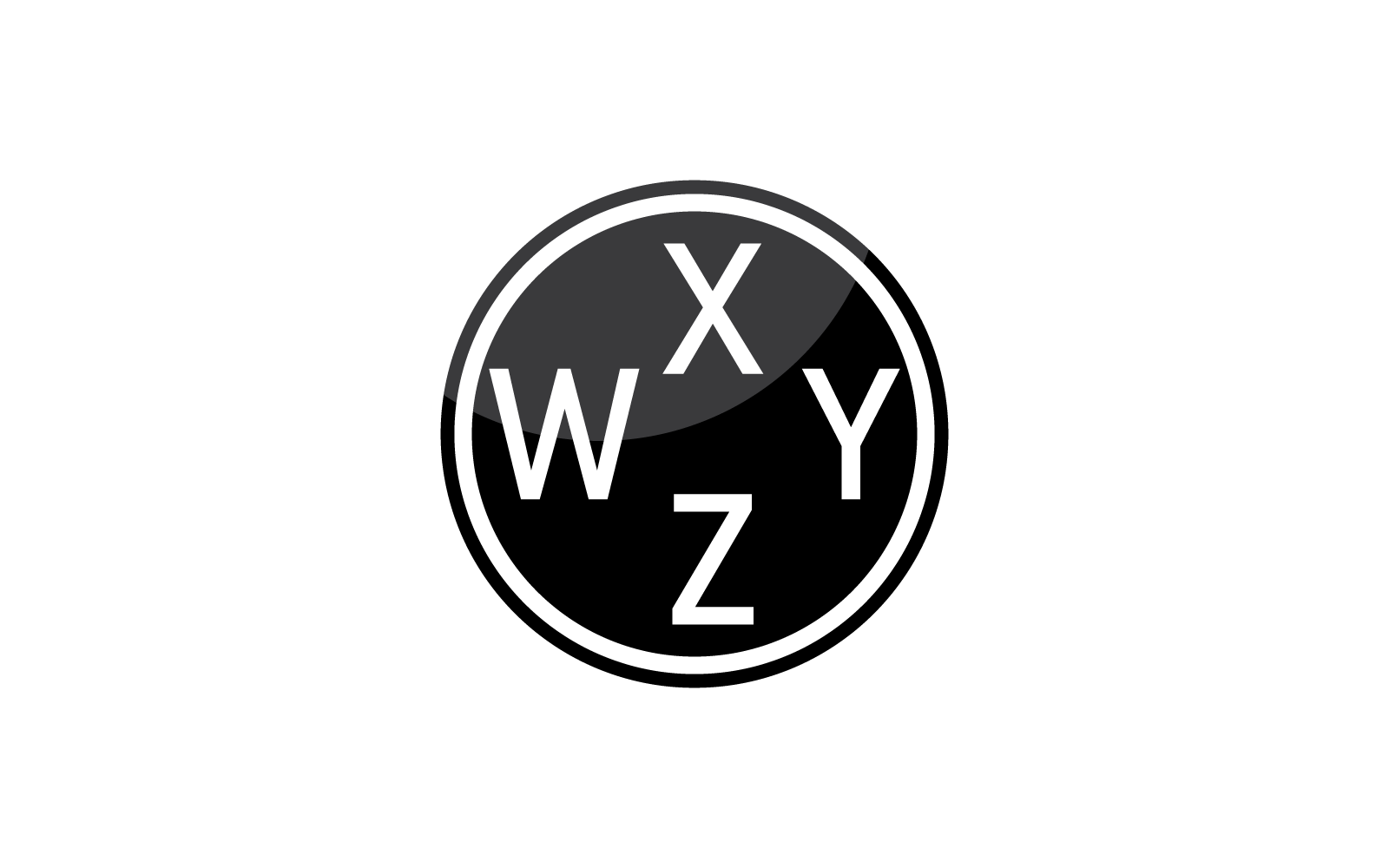 Modern WXYZ Initial letter alphabet font logo vector design