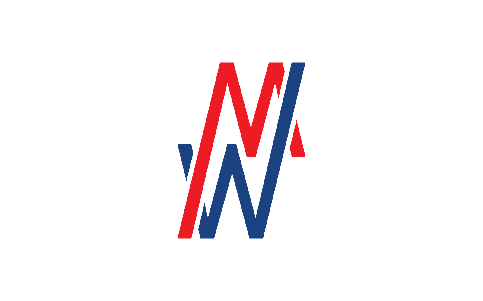 Modernes M-, W- oder N-Anfangsbuchstaben-Alphabet-Logo-Vektordesign
