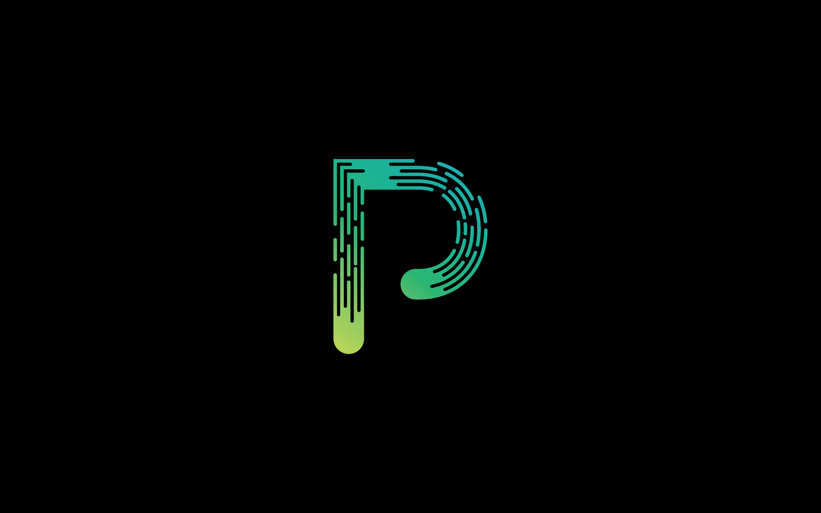 Moderno P Modello di logo del carattere alfabetico della lettera iniziale