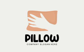 Pillow Logo Bed Design Template VectorV10