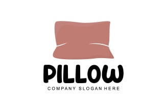 Pillow Logo Bed Design Template VectorV4