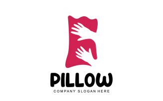 Pillow Logo Bed Design Template VectorV7