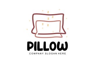 Pillow Logo Bed Design Template VectorV8