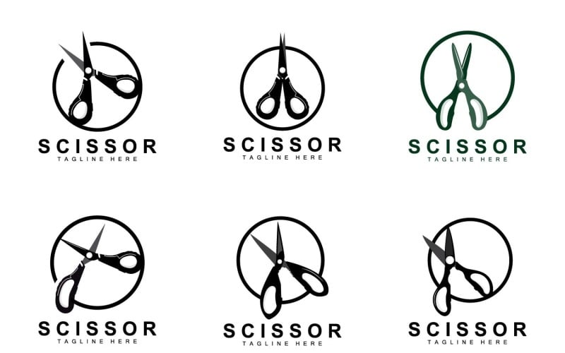 Scissors logo design vintage old simpleV21 Logo Template