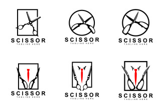 Scissors logo design vintage old simpleV22