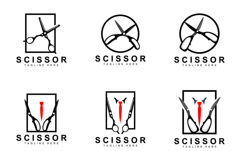 Scissors logo design vintage old simpleV22 Logo Template