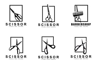 Scissors logo design vintage old simpleV23