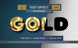 Stylish Gold Editable Text Effect, Graphic Style