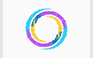 Swirl Circle Chalk Texture Logo