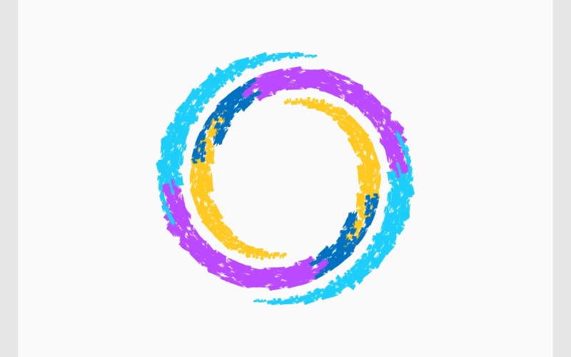 Swirl Circle Chalk Texture Logo Logo Template