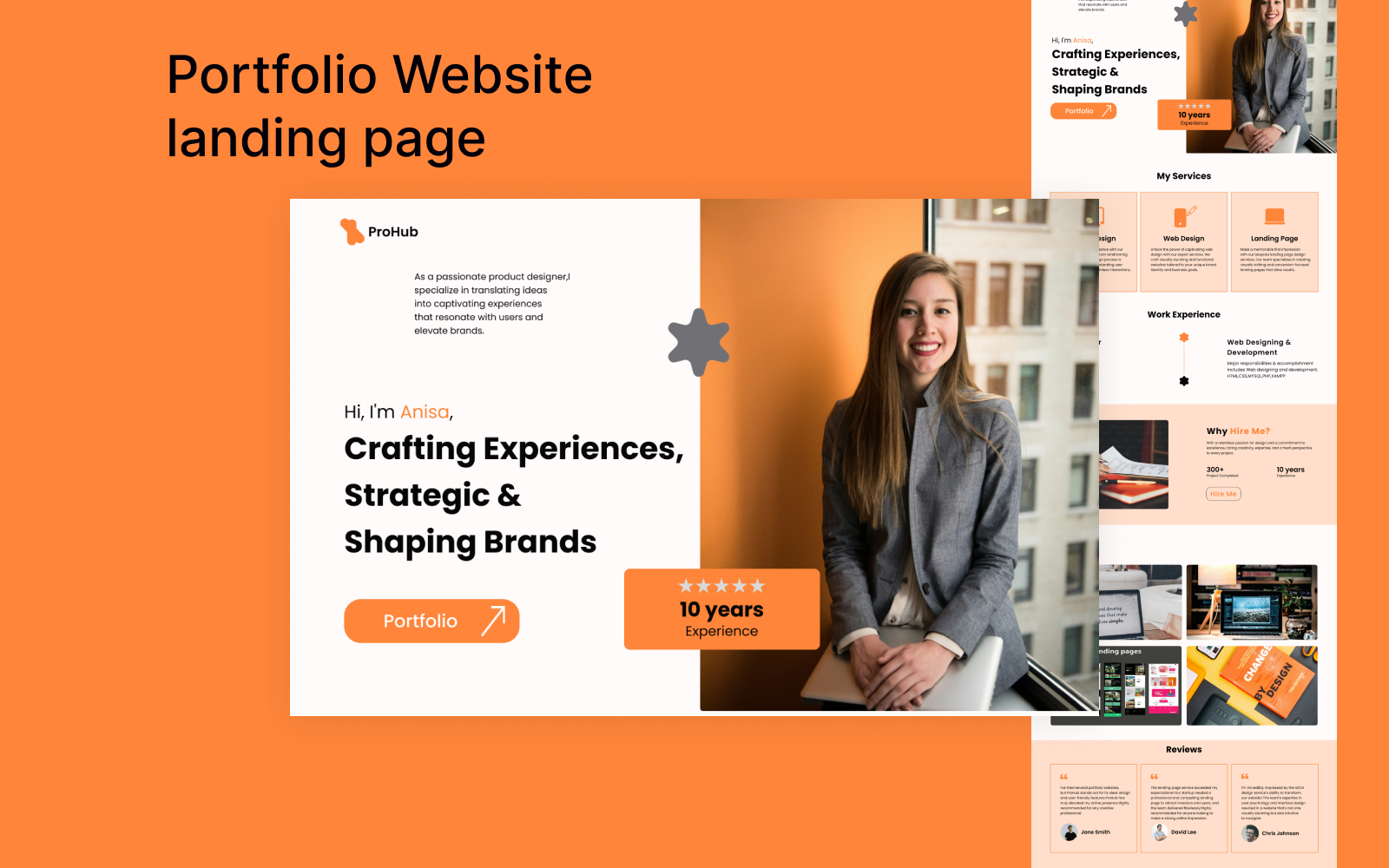 Protfolio Landing Page UI Elements