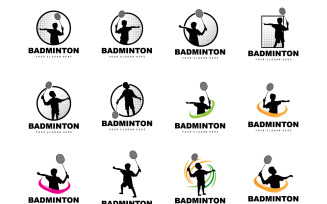 Badminton Logo Simple Badminton Racket DesignV4