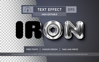 Chrome Editable Text Effect, Graphic Style