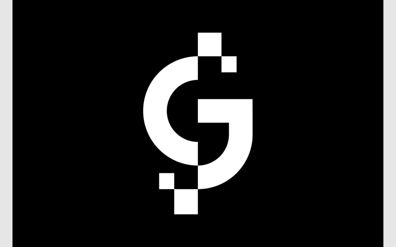 Letter G Pixel Digital Tech Logo Logo Template