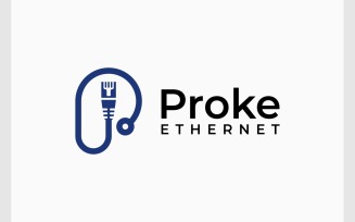 Letter P Ethernet Cable Logo