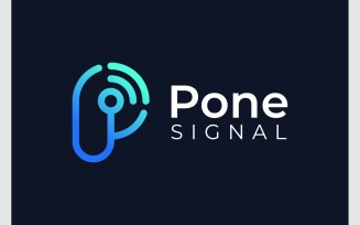 Letter P Signal Wireless Tech Logo