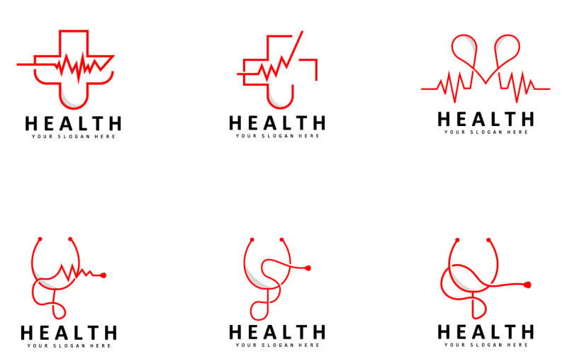 Stethoscope Logo Simple Health Care DesignV2 Logo Template