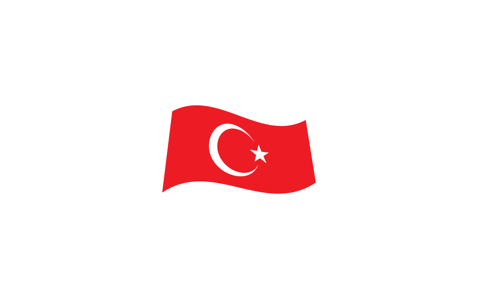 Bandeira da Turquia símbolo de design vetorial design plano