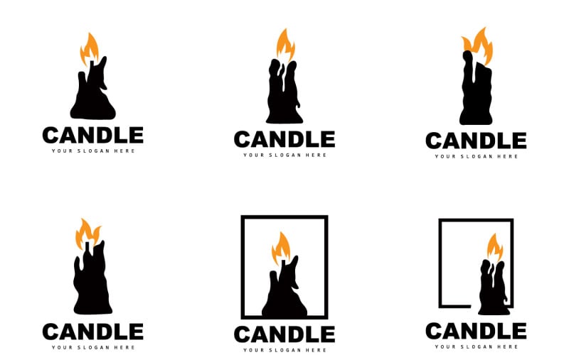 Candle Logo Dinner Flame Light DesignV1 Logo Template