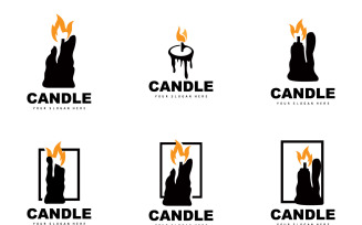 Candle Logo Dinner Flame Light DesignV2