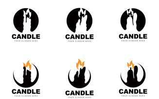 Candle Logo Dinner Flame Light DesignV3