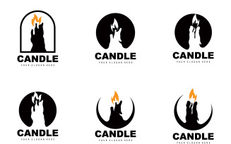 Candle Logo Dinner Flame Light DesignV4