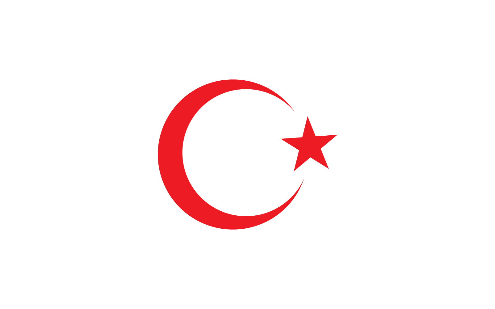 Diseño plano del vector del símbolo de la bandera de Turquía