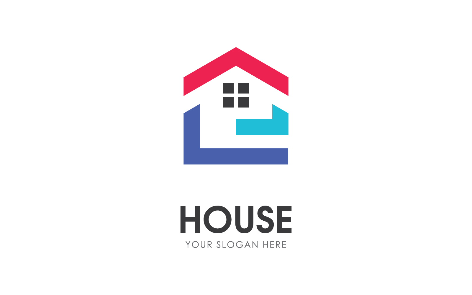 Ev Emlak ve inşaat logo illüstrasyon düz tasarımı