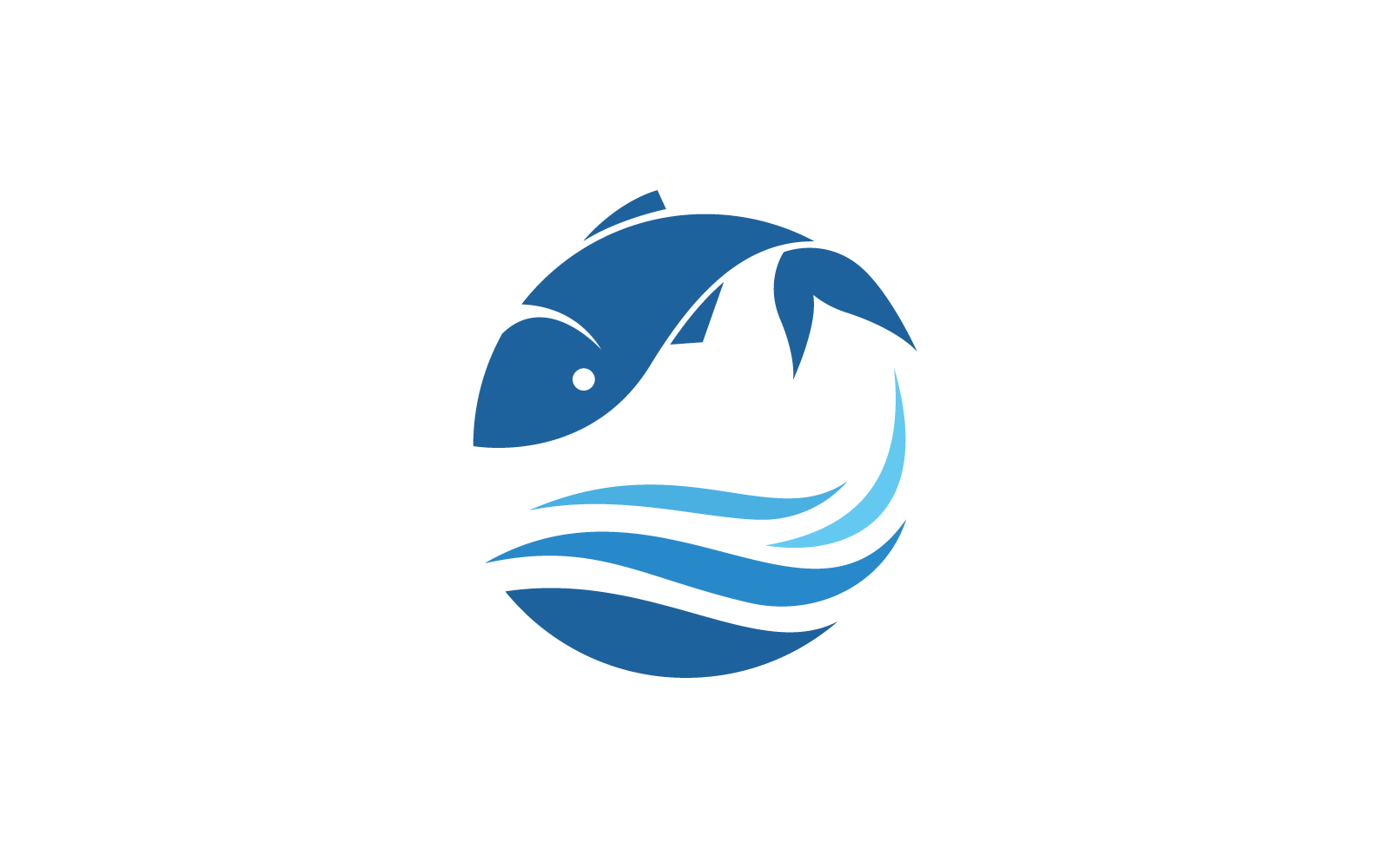 Fish illustration design logo icon template