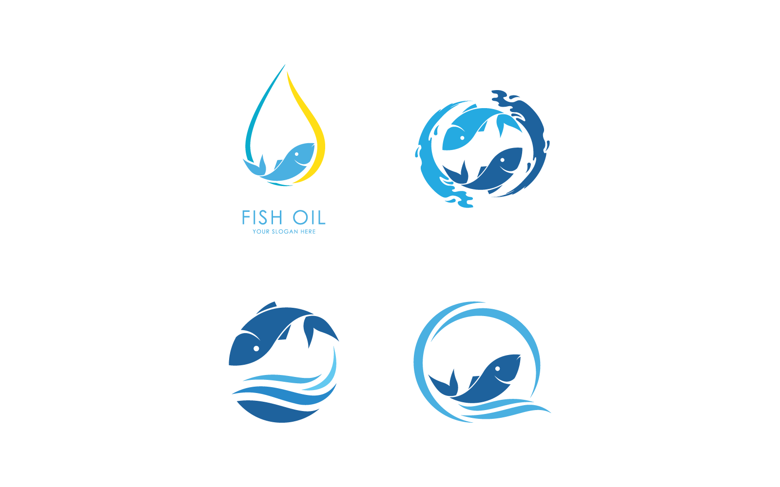 Fish oil design logo vector illustration template