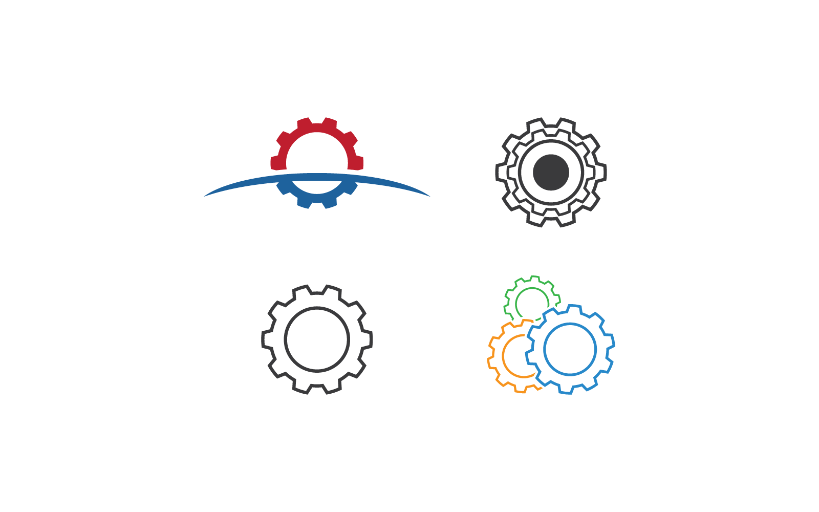 Gear technology design logo vector illustration