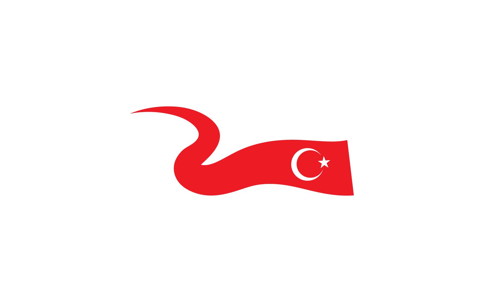 Icona vettore del disegno simbolo della bandiera della Turchia