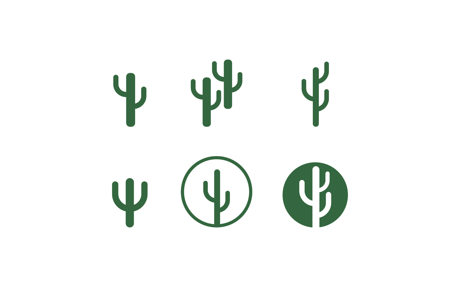 Illustrazione del disegno vettoriale del modello del logo Cactus