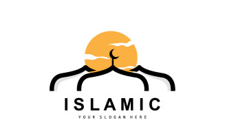 Mosque logo ramadan design template vectorV12