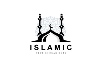 Mosque logo ramadan design template vectorV15