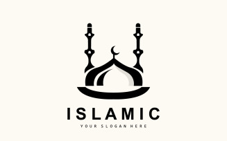Mosque logo ramadan design template vectorV1