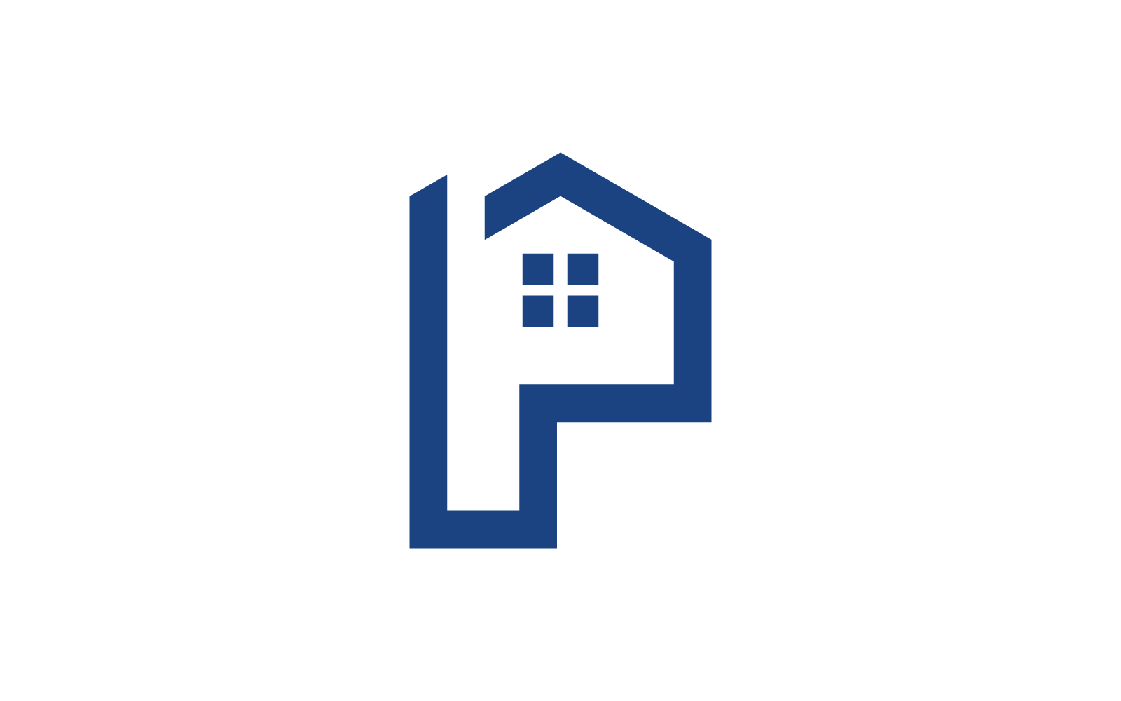 P inicial Diseño de logotipo de propiedad y construcción de viviendas